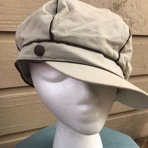 Beige Brown cotton page boy hat cap cabbie hat